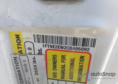 2012 Ford E-250 Commercial from USA, damaged, VIN 1FTNE2EW2CDA95092